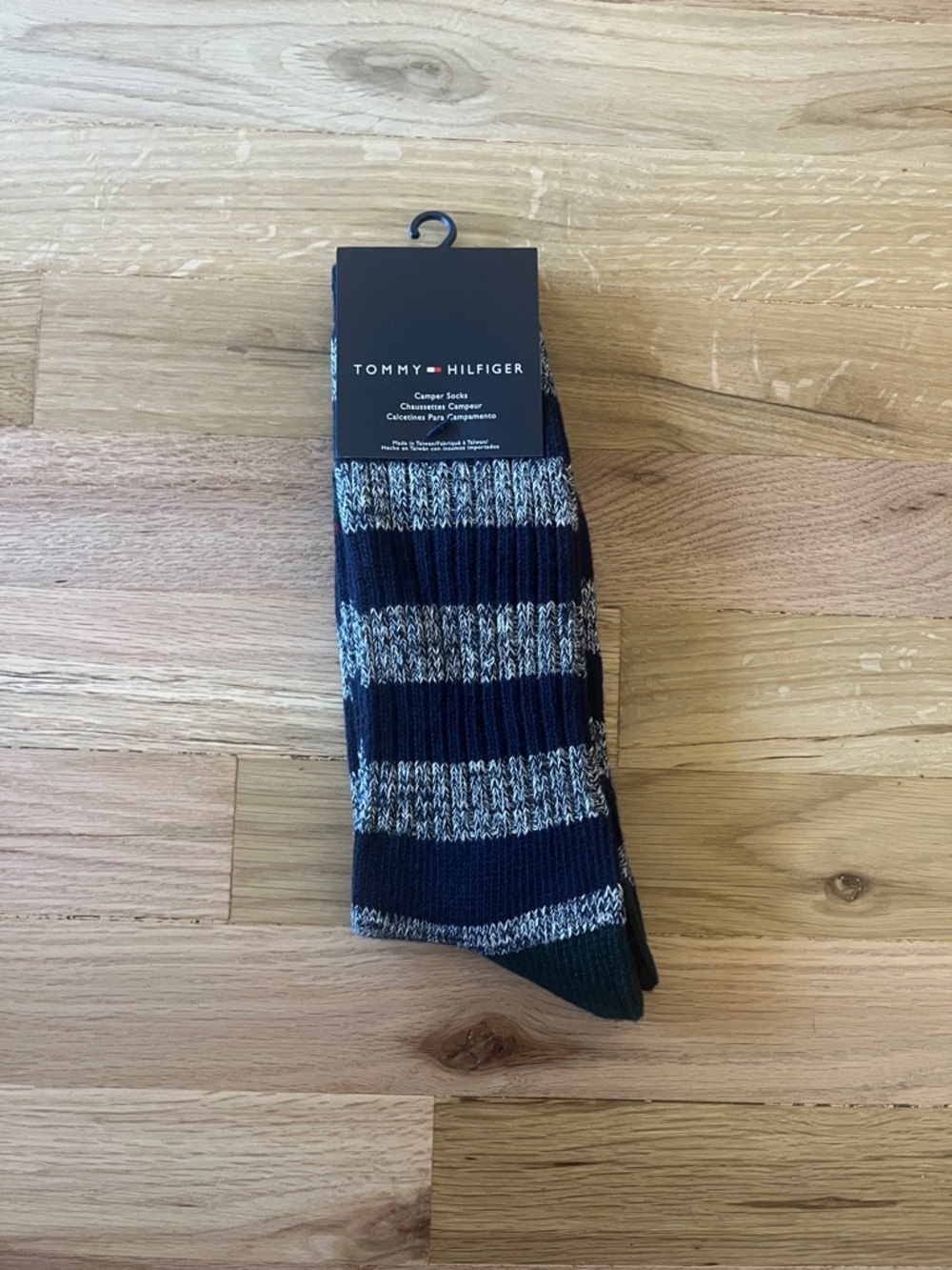 Tommy Hilfiger Navy & Gray Striped Crew Socks